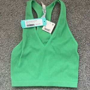 NWT Free People Vibrant Green Ribbed tank
